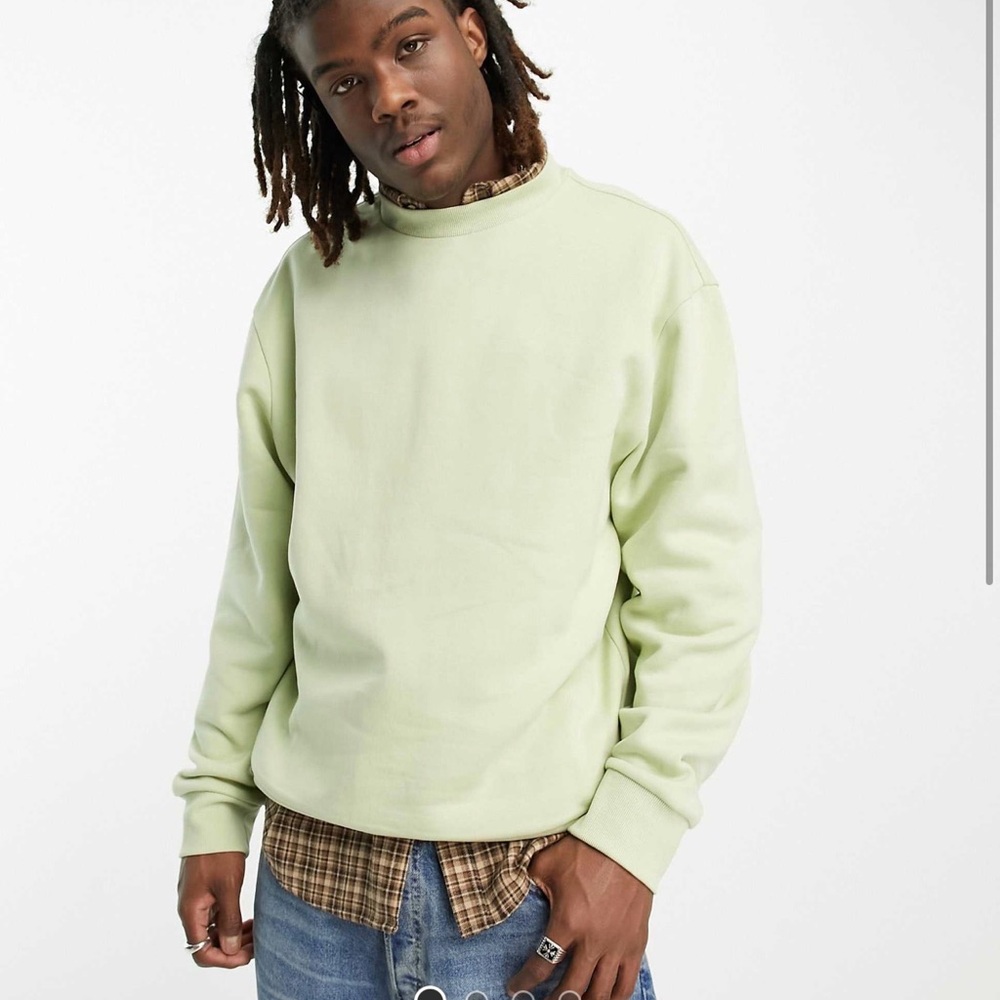 Men's Pastel Green Crewneck Sweater